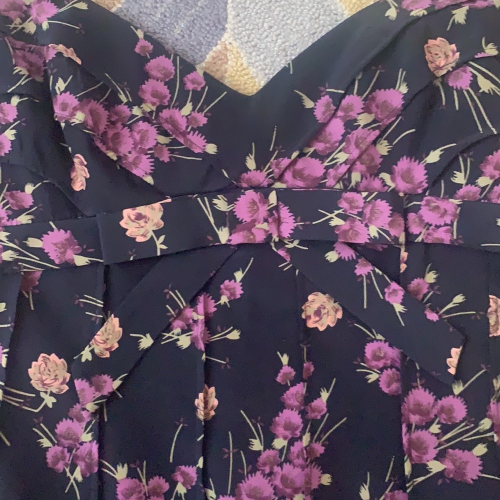 💜 VINTAGE BETSEY JOHNSON FLORAL BOW MINI/MIDI DRESS Y2K 90s COTTAGECORE XS S P - Picture 6 of 17
